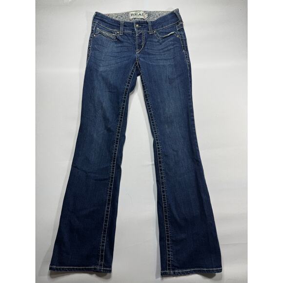 Ariat REAL Denim Women's Low Rise Bootcut Blue Denim Jeans - Size 27R (29x32) - Picture 1 of 5